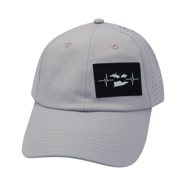 Virgin Islands Hat, Dad Hat, Snapback, Light Gray, Mens Hat, Womens Hat, Front Picture