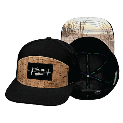 Virgin Islands Hat — Flat Bill, Cork, Black, Jersey Mesh