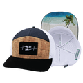 Virgin Islands Hat - Flat Bill - Cork - Black / Navy / White - Laser Mesh