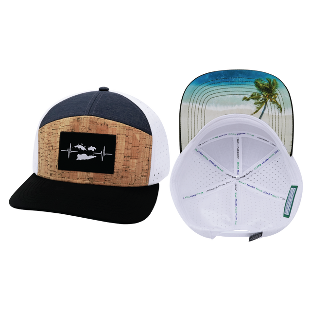 Virgin Islands Hat, Flat Bill, Snapback Hat, Cork, Black, Navy, White, Mens Hat, Womens Hat, Main Picture