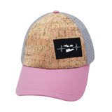 Virgin Islands Hat, Low Profile, Snapback Hat, Cork, Pink, Gray, Mens Hat, Womens Hat, Front Picture 