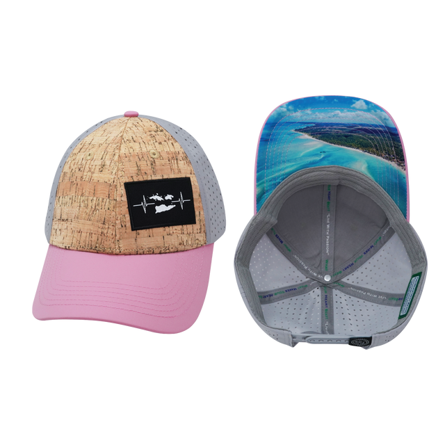 Virgin Islands Hat, Low Profile, Snapback Hat, Cork, Pink, Gray, Mens Hat, Womens Hat, Main Picture 