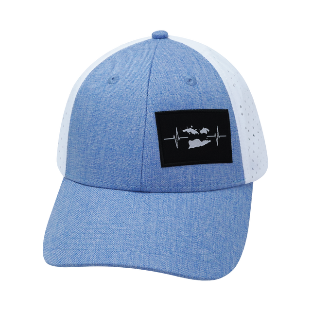 Virgin Islands Hat, Low Profile, Snapback Hat, Light Blue, White, Mens Hat, Womens Hat, Front Picture 