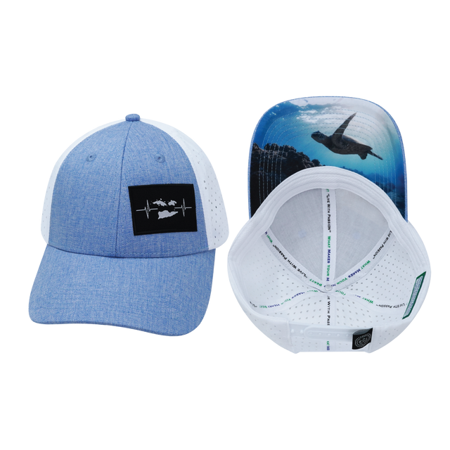 Virgin Islands Hat, Low Profile, Snapback Hat, Light Blue, White, Mens Hat, Womens Hat, Main Picture 