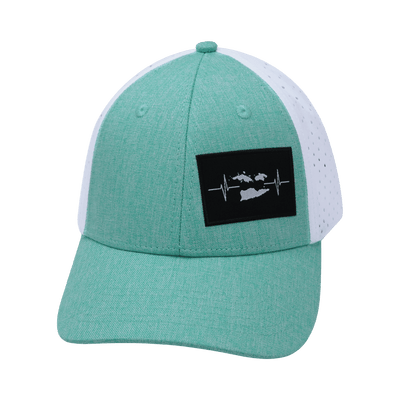 Virgin Islands Hat, Low Profile, Snapback Hat, Teal, White, Mens Hat, Womens Hat, Front Picture 