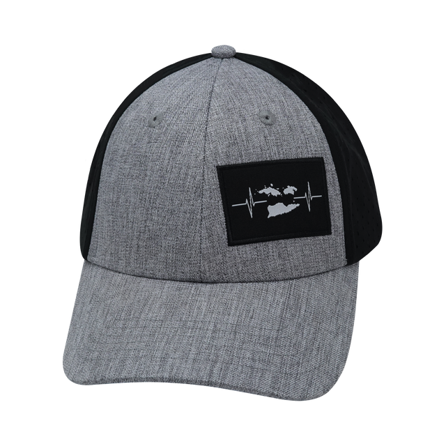 Virgin Islands Hat, Low Profile, Snapback Hat, Heather Gray, Black, Mens Hat, Womens Hat, Front Picture 