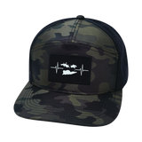 Virgin Islands Hat, Flat Bill, Snapback Hat, Green Camo, Black, Mens Hat, Womens Hat, Front Picture