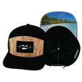 Virgin Islands Hat - Flat Bill - Cork - Black - Laser Mesh