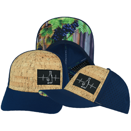 Wine Hat, Baseball Hat, Snapback Hat, Cork, Navy, Mens Hat, Womens Hat, Main Picture
