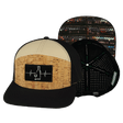 Wine Hat, Flat Bill, Snapback Hat, Cork, Black, Tan, Mens Hat, Womens Hat, Main Picture