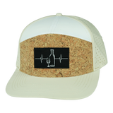 Wine Hat, Flat Bill, Snapback Hat, Cork, Cream, White, Mens Hat, Womens Hat, Front Picture
