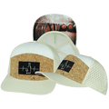 Wine Hat - Flat Bill - Cork - Cream / White - Laser Mesh