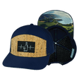 Wine Hat, Flat Bill, Snapback Hat, Cork, Navy, Mens Hat, Womens Hat, Main Picture