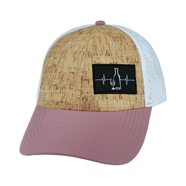 Wine Hat, Low Profile, Ponytail, Snapback Hat, Cork, Lavender, White, Mens Hat, Womens Hat, Front Picture 