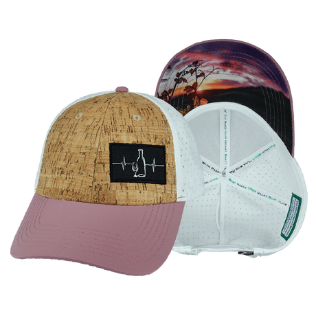 Wine Hat, Low Profile, Ponytail, Snapback Hat, Cork, Lavender, White, Mens Hat, Womens Hat, Main Picture 