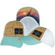 Wine Hat, Low Profile, Ponytail, Snapback Hat, Cork, Mint, White, Mens Hat, Womens Hat, Main Picture 