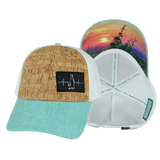 Wine Hat, Low Profile, Ponytail, Snapback Hat, Cork, Mint, White, Mens Hat, Womens Hat, Main Picture 