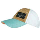 Wine Hat, Low Profile, Ponytail, Snapback Hat, Cork, Mint, White, Mens Hat, Womens Hat, Side Picture 