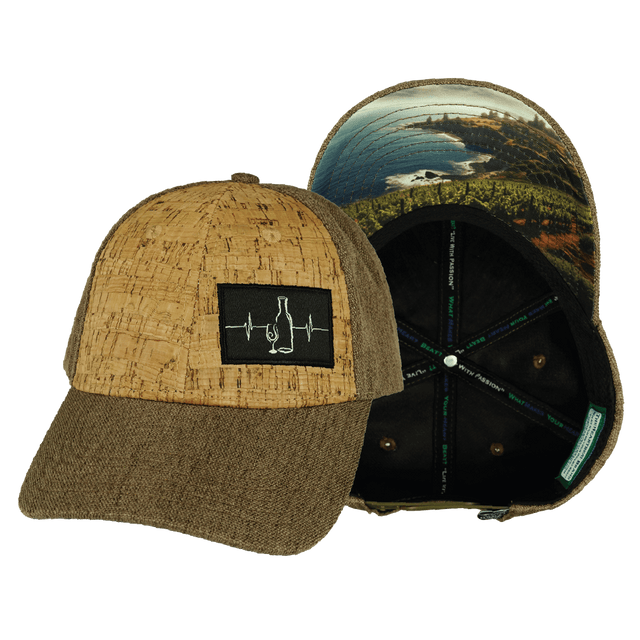 Wine Hat, Low Profile, Snapback Hat, Cork, Light Brown Hemp, Mens Hat, Womens Hat, Main Picture 
