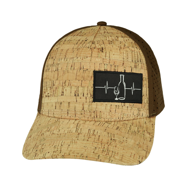 Wine Hat, Trucker Hat, Snapback Hat, Cork, Brown, Mens Hat, Womens Hat, Front Picture