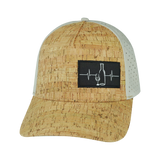 Wine Hat, Trucker Hat, Snapback Hat, Cork, Gray, Mens Hat, Womens Hat, Front Picture