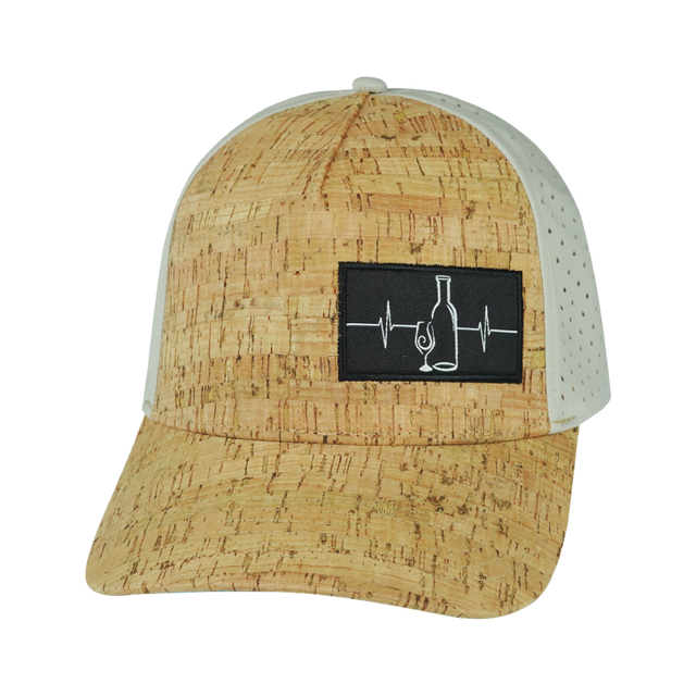 Wine Hat, Trucker Hat, Snapback Hat, Cork, Gray, Mens Hat, Womens Hat, Front Picture
