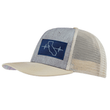 California Hat, Baseball Hat, Snapback Hat, Cream, Gray, Mens Hat, Womens Hat, Side Picture