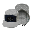 Yoga Hat, 5 Panel Hat, Ponytail, Strapback, Gray, Navy, White, Mens Hat, Womens Hat, Main Picture