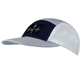Yoga Hat, 5 Panel Hat, Ponytail, Strapback, Gray, Navy, White, Mens Hat, Womens Hat,Side Picture