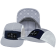 Yoga Hat, 5 Panel Hat, Ponytail, Strapback, Gray, Navy, White, Mens Hat, Womens Hat, Main Picture