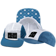 Yoga Hat, 5 Panel Hat, Ponytail, Strapback, Light Blue, White, Mens Hat, Womens Hat, Main Picture