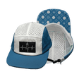 Yoga Hat, 5 Panel Hat, Ponytail, Strapback, Light Blue, White, Mens Hat, Womens Hat, Main Picture