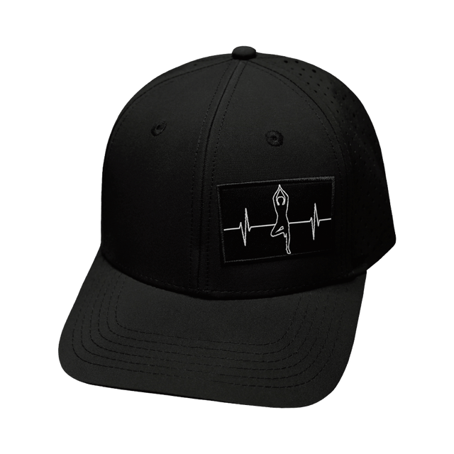 Yoga Hat, Baseball Hat, Snapback Hat, Black, Mens Hat, Womens Hat, Front Picture