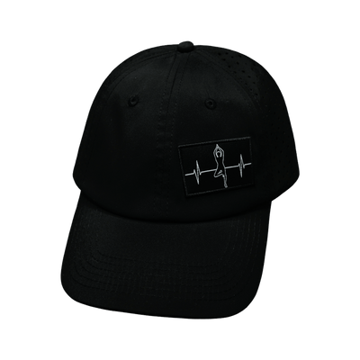 Yoga Hat, Dad Hat, Ponytail, Snapback, Black, Mens Hat, Womens Hat, Front Picture