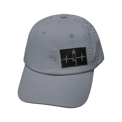 Yoga Hat, Dad Hat, Ponytail, Snapback, Gray, Mens Hat, Womens Hat, Front Picture
