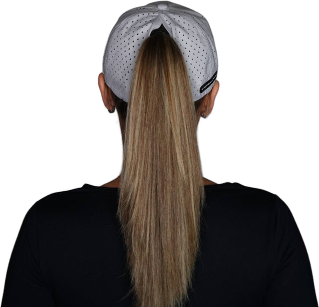 Yoga Hat, Dad Hat, Ponytail, Snapback, Gray, Mens Hat, Womens Hat, Ponytail Hole Woman In Hat Picture