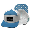 Yoga Hat - Flat Bill - Light Blue / White - Laser Mesh