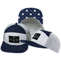 Yoga Hat - Flat Bill - Navy / White / Gray - Laser Mesh