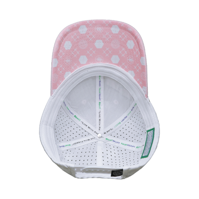 Yoga Hat, Low Profile, Ponytail, Snapback Hat, Pink, White, Mens Hat, Womens Hat, Underbill Picture 