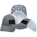 Yoga Hat - Low Profile - Ponytail - Gray / White - Laser Mesh