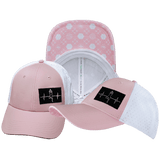 Yoga Hat, Low Profile, Ponytail, Snapback Hat, Pink, White, Mens Hat, Womens Hat, Main Picture 