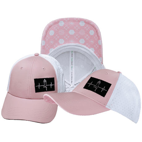 Yoga Hat, Low Profile, Ponytail, Snapback Hat, Pink, White, Mens Hat, Womens Hat, Main Picture 
