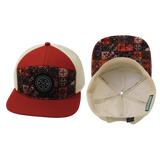 Youth Color Vibes Hat, Flat Bill, Snapback Hat, Copper Stitch, Red Rock, Cream, Mens Hat, Womens Hat, Main Picture