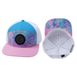 Youth Color Vibes Hat, Flat Bill, Snapback Hat, Cotton Candy, Pink, Neon Blue, White, Mens Hat, Womens Hat, Main Picture