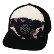 Youth Color Vibes Hat, Flat Bill, Snapback Hat, Desert Night Camo, Black, Cream, Mens Hat, Womens Hat, Front Picture   