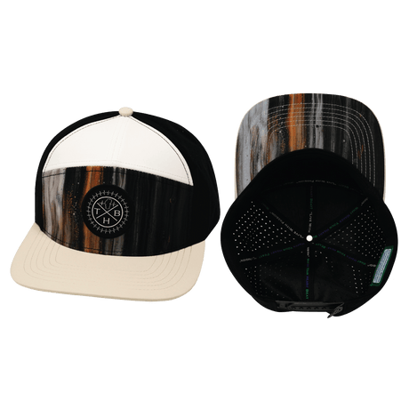 Youth Color Vibes Hat, Flat Bill, Snapback Hat, Mystic Tree, Cream, White, Black, Mens Hat, Womens Hat, Main Picture 