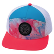 Youth Color Vibes Hat, Flat Bill, Snapback Hat, Pixi Dust, Neon Peach, Neon Blue, White, Mens Hat, Womens Hat, Front Picture   
