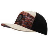 Youth Color Vibes Hat, Flat Bill, Snapback Hat, Art Deco, Cream, Black, Mens Hat, Womens Hat, Side Picture