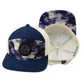 Youth Color Vibes Hat, Flat Bill, Snapback Hat, Artist Flow, Navy, Cream, Mens Hat, Womens Hat, Main Picture
