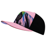 Youth Color Vibes Hat, Flat Bill, Snapback Hat, Aurora, Pink. Black, Mens Hat, Womens Hat, Side Picture